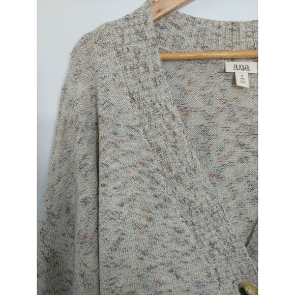 a.n.a Plus Women's Size 1X Long Sleeve Button Open Front Cardigan Tan Oatmeal - Picture 7 of 14